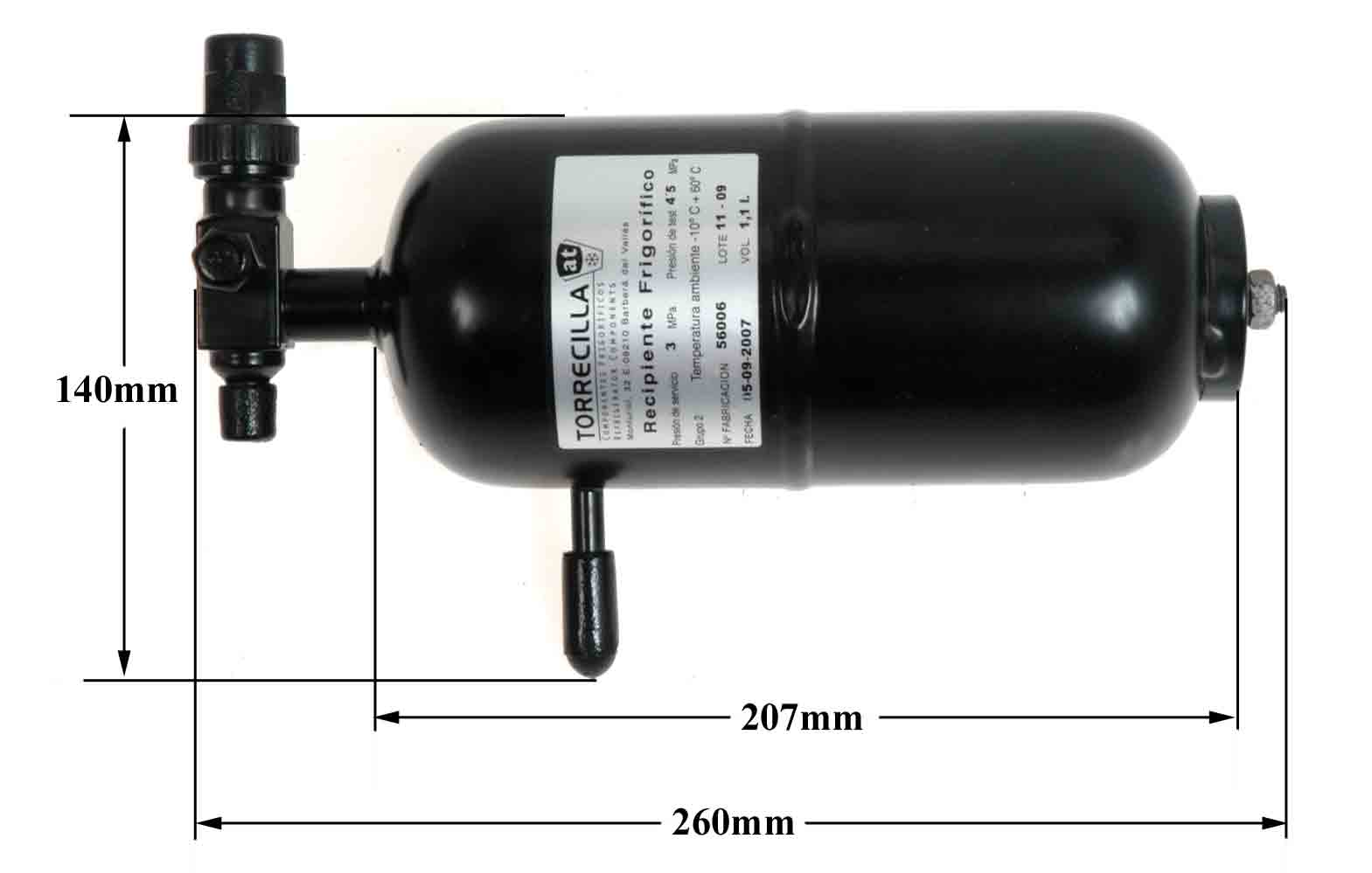 ΣΣυλλέκτης υγρού ψυκτικού receiver συγκροτήματος 3 / 8 καί 1 / 2HP