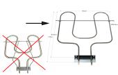 Αντίσταση με χάντρες 1100watt, 220volt κάτω φούρνου κουζίνας GORENJE / KORTING / CANDY ...