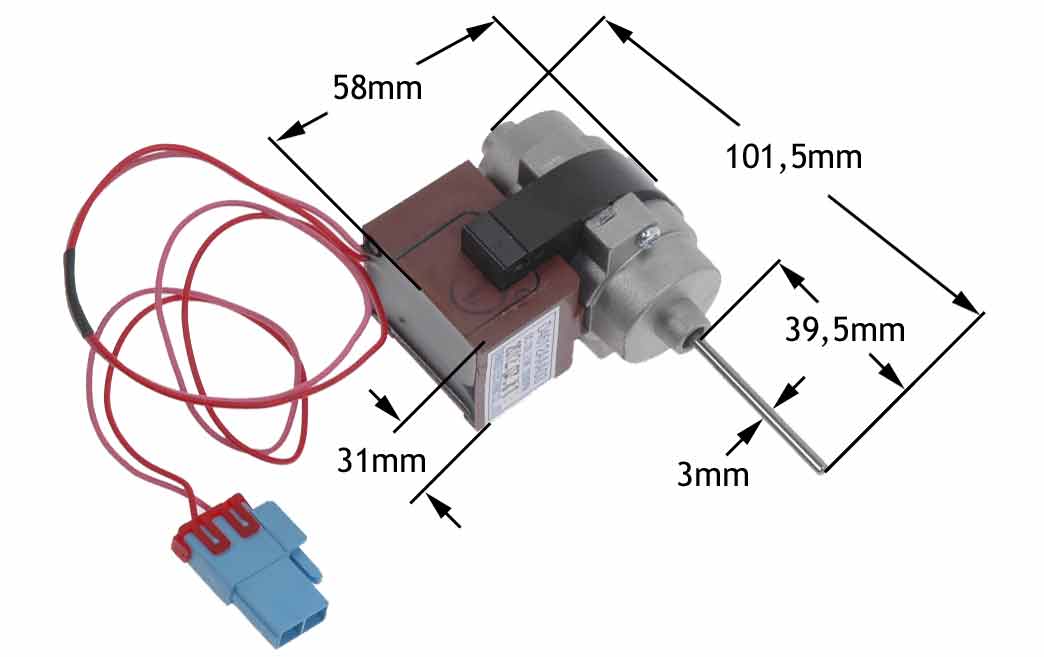 Μοτέρ ανεμιστήρα 12volt, DC, 2,5watt, 2200rpm ψυγείου 